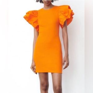Zara Orange Dress- Size Large